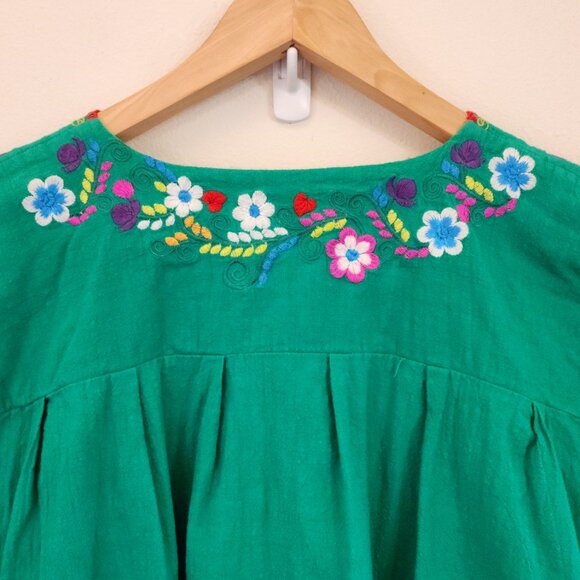 YZXDORWJ Peasant Top XL Embroidered Floral Boho Artsy Mexican Artsy Cotton - Picture 11 of 16